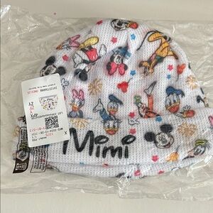 Disney Kids' White Beanie with Colorful Characters